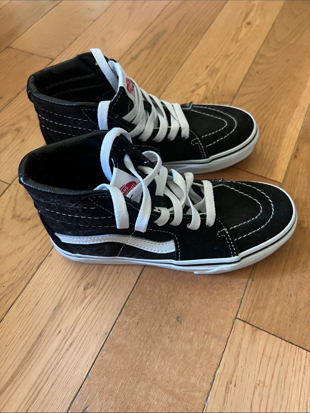 Vans Kids Black and White High-Top Skate Sneakers